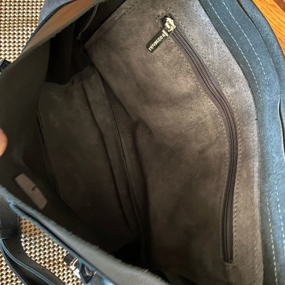 NWT Genuine Leather Black Men's Bag (35x26.5x12.5 cm) Made In Europe